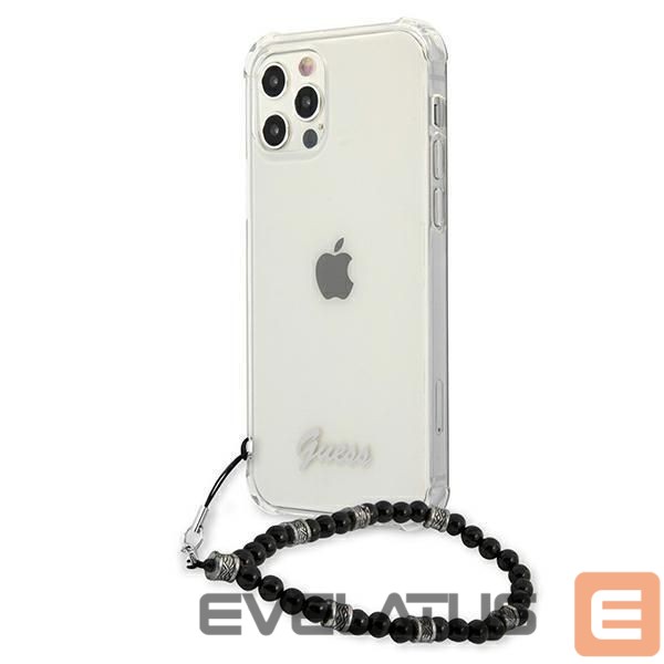 Nugarėlės dėklai Guess Guess GUHCP12MKPSBK iPhone 12/12 Pro 6.1" Transparent hardcase Black Pearl