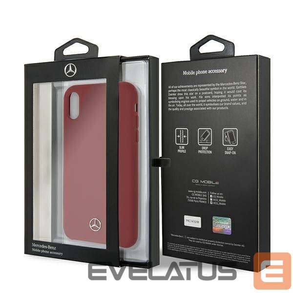 Nugarėlės dėklai Mercedes-Benz Mercedes Silicone Line iPhone Xr Case - Red
