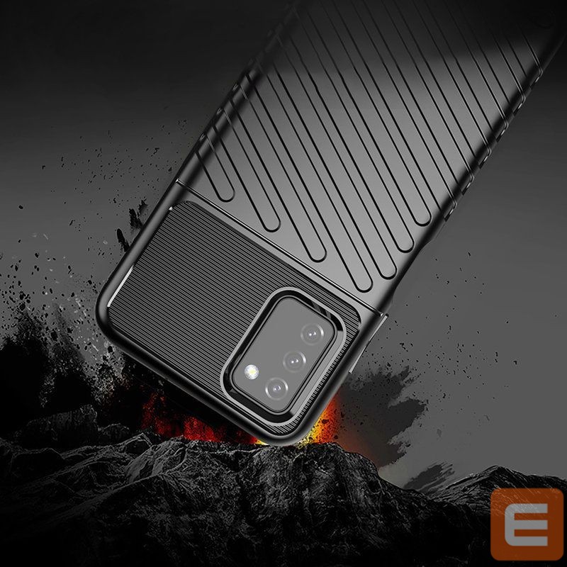 Nugarėlės dėklai Hurtel Thunder Case Flexible Tough Rugged Cover TPU Case for Samsung Galaxy A03s black