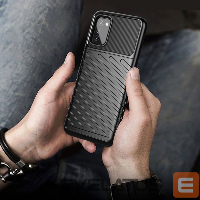 Nugarėlės dėklai Hurtel Thunder Case Flexible Tough Rugged Cover TPU Case for Samsung Galaxy A03s black
