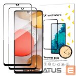 Apsauginiai stiklai Wozinsky  Wozinsky 2x Tempered Glass Full Glue Super Tough Screen Protector Full Coveraged with Frame Case Friendly for Samsung Galaxy A42 5G black 