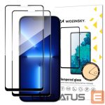 Apsauginiai stiklai Wozinsky  Wozinsky set of 2x super-strong Full Glue full screen tempered glass with Case Friendly frame iPhone 14 Max / 13 Pro Max black 