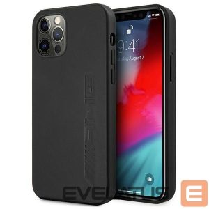 Nugarėlės dėklai Mercedes-Benz  AMG Leather Hot Stamped Case for iPhone 12 Pro Max - Black 