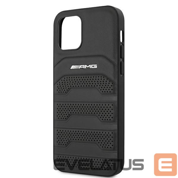 Nugarėlės dėklai Mercedes-Benz AMG Leather Debossed Lines case for iPhone 12 mini - black
