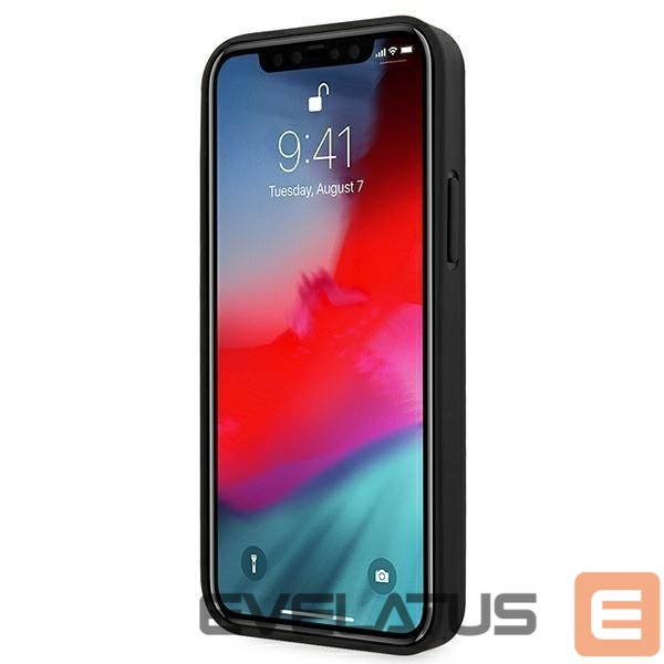 Nugarėlės dėklai Mercedes-Benz AMG Leather Debossed Lines case for iPhone 12 mini - black