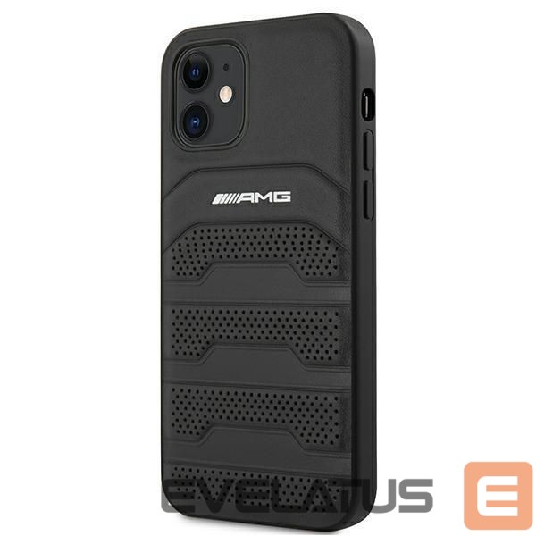 Nugarėlės dėklai Mercedes-Benz AMG Leather Debossed Lines case for iPhone 12 mini - black