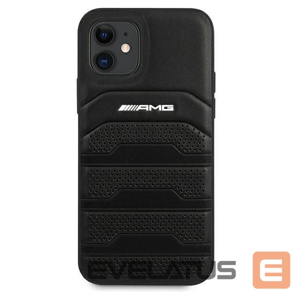 Nugarėlės dėklai Mercedes-Benz AMG Leather Debossed Lines case for iPhone 12 mini - black
