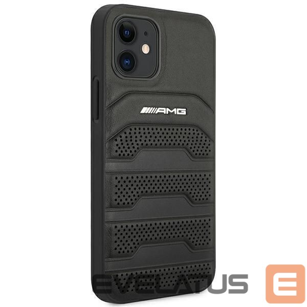 Nugarėlės dėklai Mercedes-Benz AMG Leather Debossed Lines case for iPhone 12 mini - black