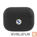 Nugarėlės dėklai BMW - BMW BMAPSSLBK AirPods Pro cover czarny/black Geniune Leather Silver Logo Black
