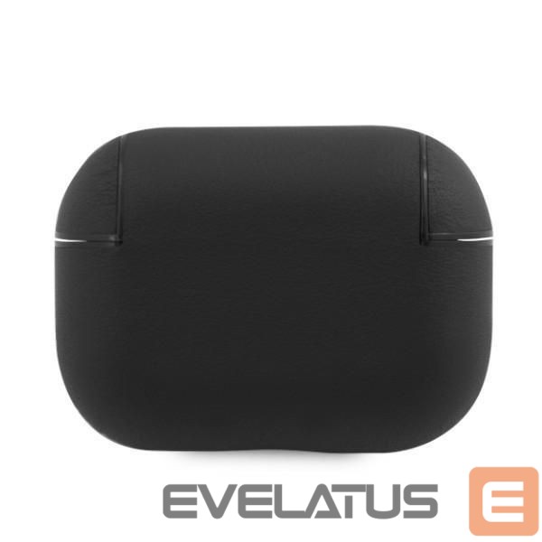 Nugarėlės dėklai BMW - BMW BMAPSSLBK AirPods Pro cover czarny/black Geniune Leather Silver Logo Black