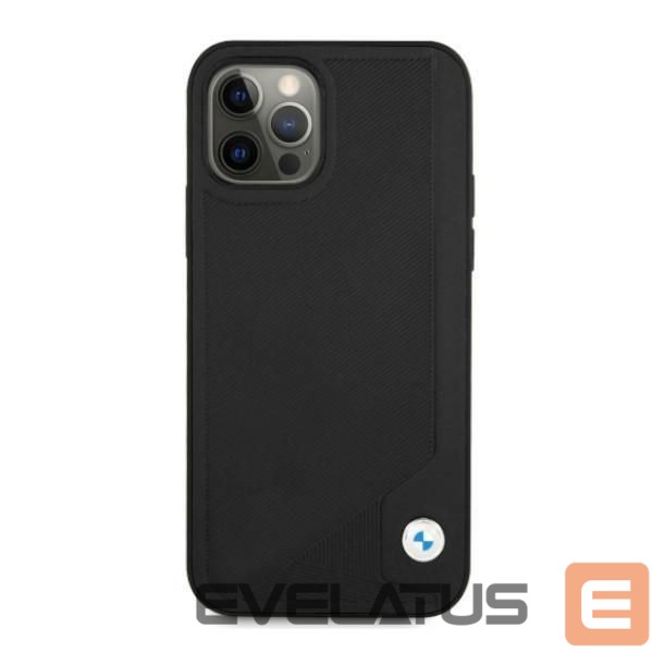 Nugarėlės dėklai BMW BMW Leather Deboss Case for iPhone 12 Pro Max - Black