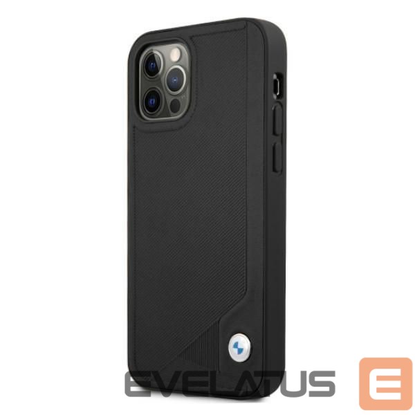 Nugarėlės dėklai BMW BMW Leather Deboss Case for iPhone 12 Pro Max - Black