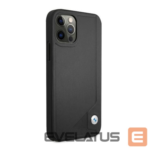 Nugarėlės dėklai BMW BMW Leather Deboss Case for iPhone 12 Pro Max - Black