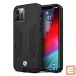 Nugarėlės dėklai BMW  BMW Leather Perforated Sides Case for iPhone 12 / iPhone 12 Pro - Black 