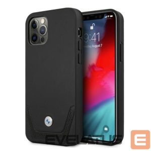 Nugarėlės dėklai BMW  BMW Leather Perforate Case for iPhone 12 / iPhone 12 Pro - Black 