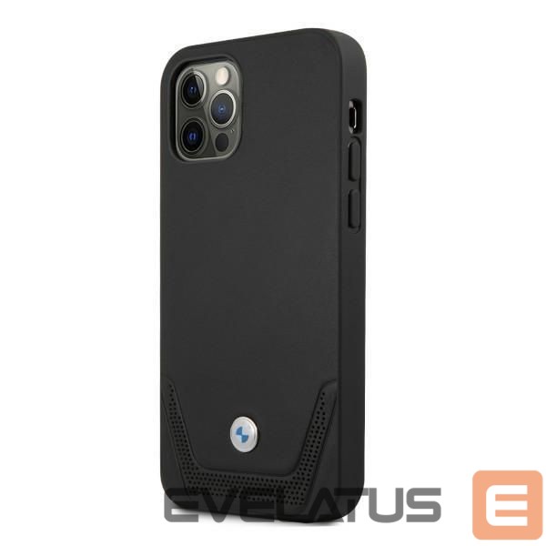 Nugarėlės dėklai BMW BMW Leather Perforate Case for iPhone 12 / iPhone 12 Pro - Black