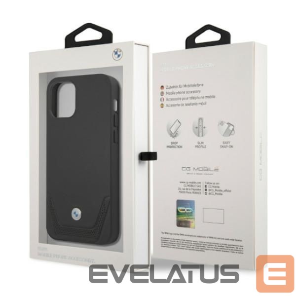 Nugarėlės dėklai BMW BMW Leather Perforate Case for iPhone 12 / iPhone 12 Pro - Black