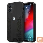 Nugarėlės dėklai BMW  BMW Leather Curve Perforate Case for iPhone 12 mini - Black 