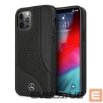 Nugarėlės dėklai Mercedes-Benz  Mercedes Leather Perforated Area Case for iPhone 12 Pro Max - Black 