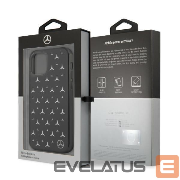 Nugarėlės dėklai Mercedes-Benz Mercedes Silver Stars Pattern Case for iPhone 12 Pro Max - Black
