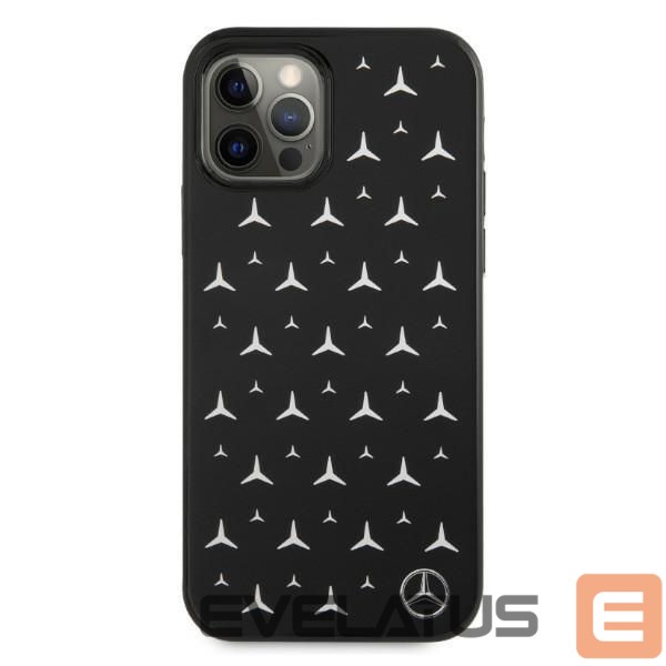 Nugarėlės dėklai Mercedes-Benz Mercedes Silver Stars Pattern Case for iPhone 12 Pro Max - Black