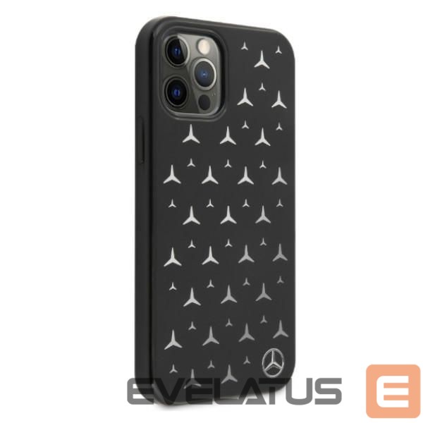 Nugarėlės dėklai Mercedes-Benz Mercedes Silver Stars Pattern Case for iPhone 12 Pro Max - Black