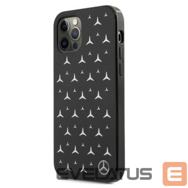 Nugarėlės dėklai Mercedes-Benz Mercedes Silver Stars Pattern Case for iPhone 12 Pro Max - Black