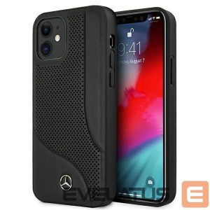 Nugarėlės dėklai Mercedes-Benz  Mercedes Leather Perforated Area Case for iPhone 12 mini - Black 