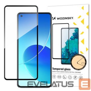 Apsauginiai stiklai Wozinsky  Wozinsky Tempered Glass Full Glue Super Tough Screen Protector Full Coveraged with Frame Case Friendly for Oppo Reno6 4G black 