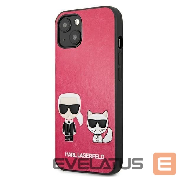 Nugarėlės dėklai Karl Lagerfeld Karl Lagerfeld Ikonik Karl&Choupette iPhone 13 mini case - fuchsia