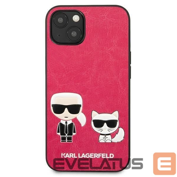 Nugarėlės dėklai Karl Lagerfeld Karl Lagerfeld Ikonik Karl&Choupette iPhone 13 mini case - fuchsia