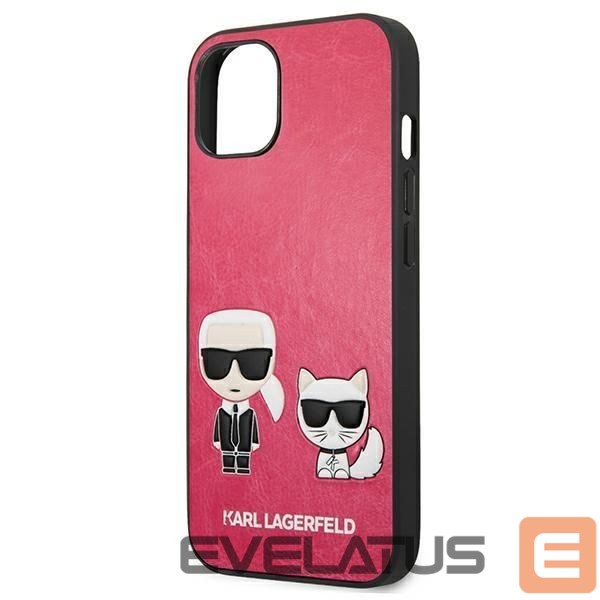 Nugarėlės dėklai Karl Lagerfeld Karl Lagerfeld Ikonik Karl&Choupette iPhone 13 mini case - fuchsia