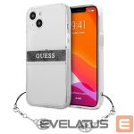 Nugarėlės dėklai Guess  Guess GUHCP13SKB4GGR iPhone 13 mini 5.4" Transparent hardcase 4G Gray Strap Charm 