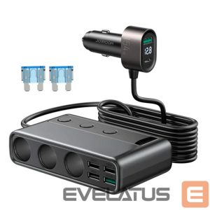 Adapteriai Joyroom  Joyroom JR-CL06 9in1 car charger 154W 5x USB-A / USB-C / 3x cigarette lighter socket PD QC PPS - black 