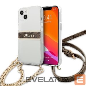 Nugarėlės dėklai Guess  Guess GUHCP13SKC4GBGO iPhone 13 mini 5.4" Transparent hardcase 4G Brown Strap Gold Chain