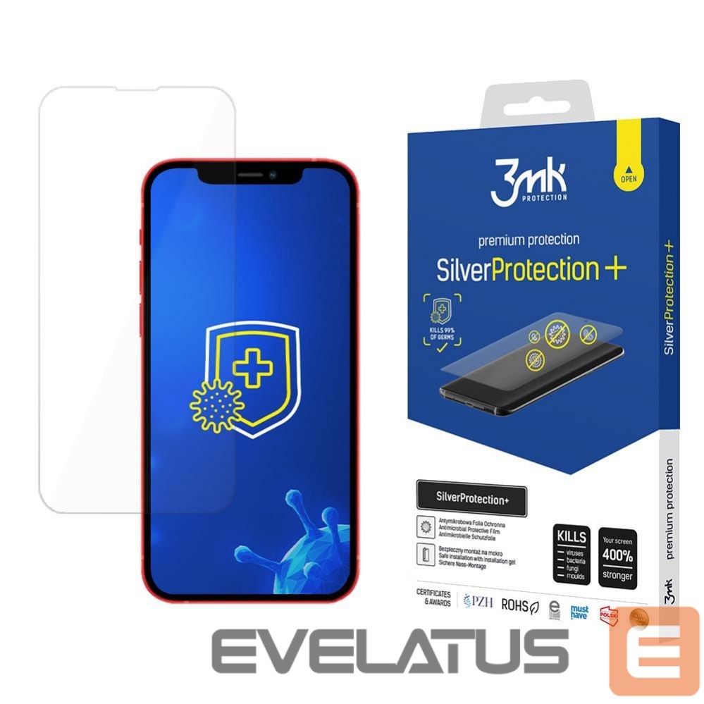 Apsauginė plėvelė 3MK Screen protector for iPhone 13 mini antibacterial screen for gamers from the 3mk Silver Protection+ series
