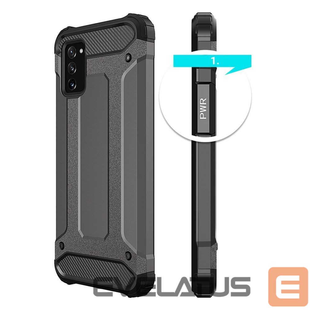 Nugarėlės dėklai Hurtel Hybrid Armor Case Tough Rugged Cover for Samsung Galaxy A03s black