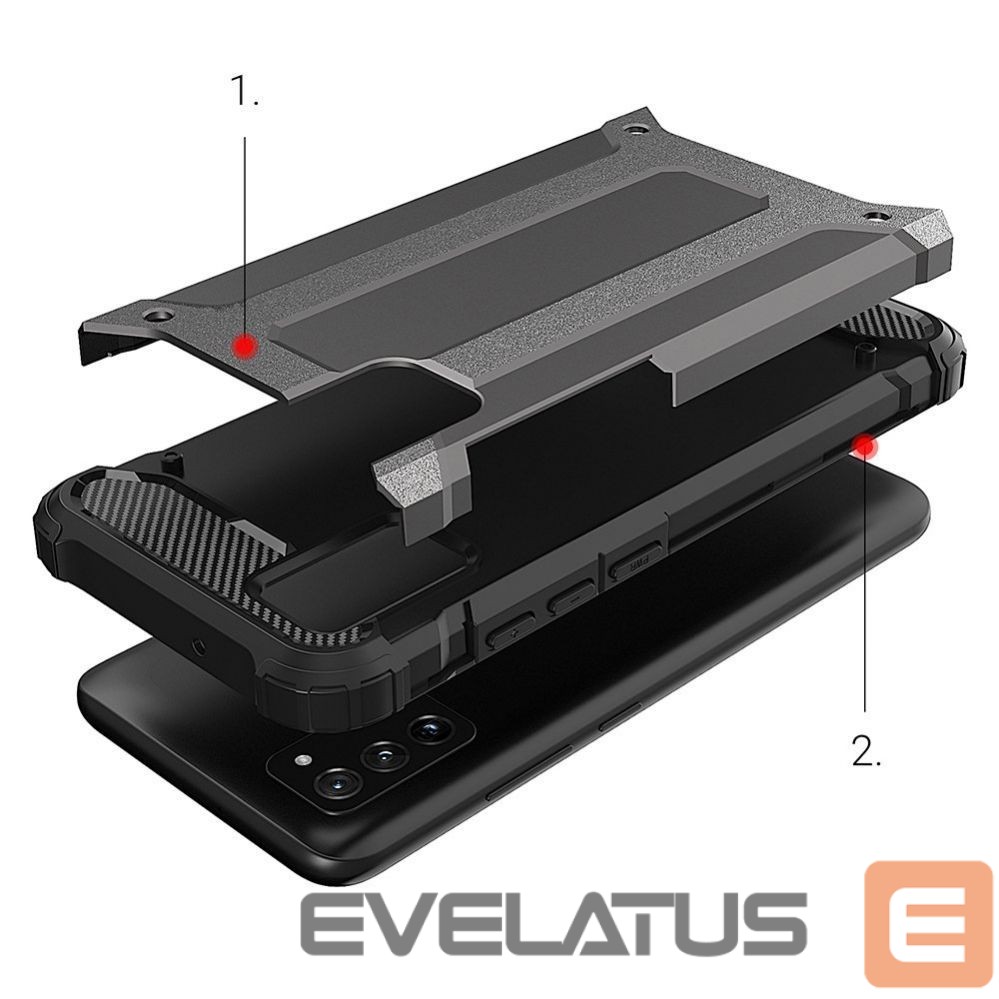 Nugarėlės dėklai Hurtel Hybrid Armor Case Tough Rugged Cover for Samsung Galaxy A03s black