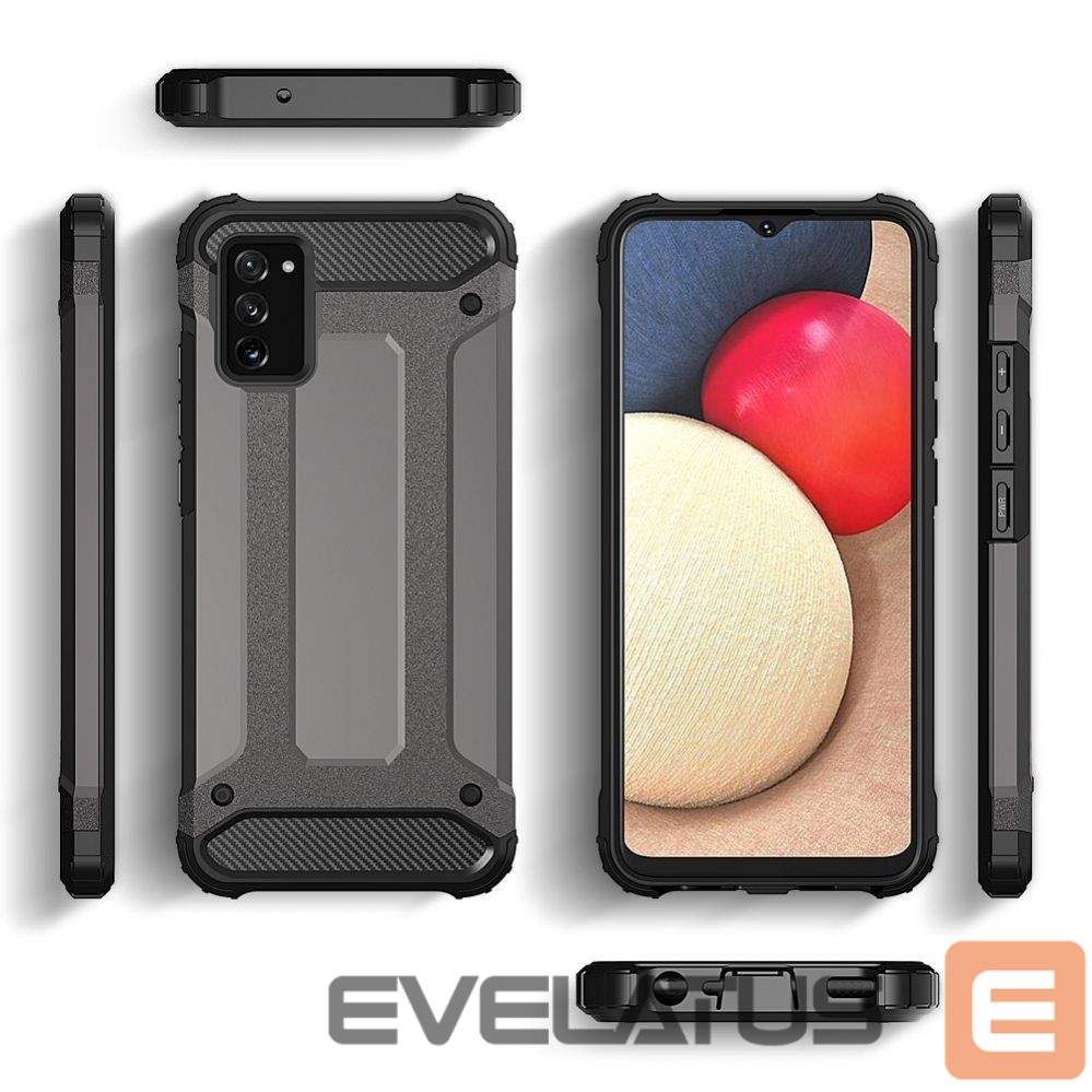Nugarėlės dėklai Hurtel Hybrid Armor Case Tough Rugged Cover for Samsung Galaxy A03s black