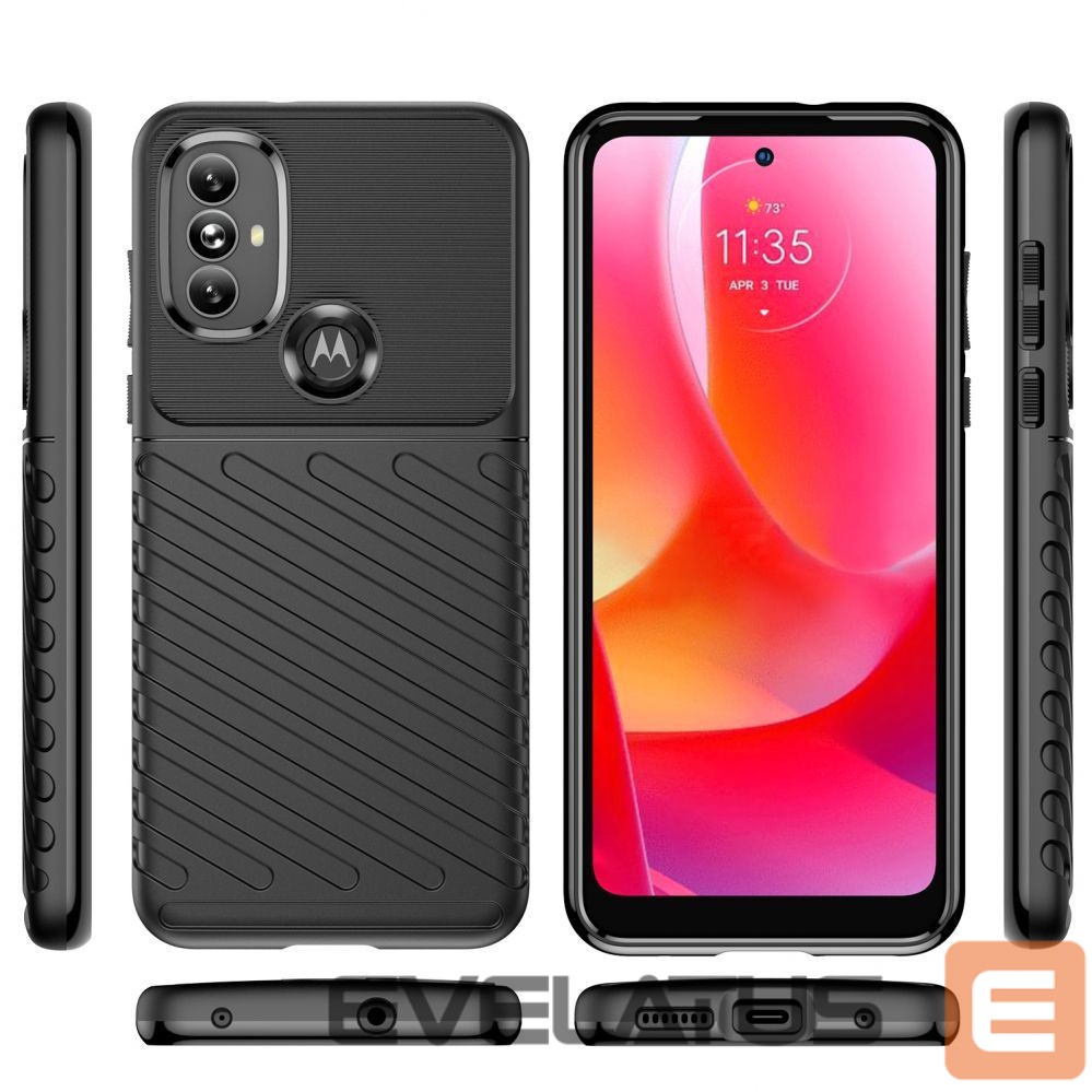 Nugarėlės dėklai Hurtel Thunder Case flexible armored cover for Motorola Moto G Power 2022 black