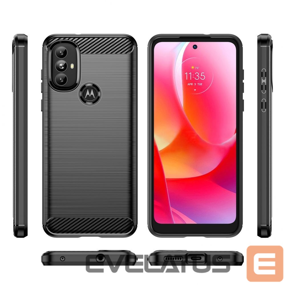 Nugarėlės dėklai Hurtel Carbon Case Flexible case cover Motorola Moto G Power 2022 black