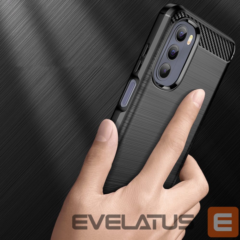 Nugarėlės dėklai Hurtel Carbon Case flexible cover for Motorola Moto G Stylus 2022 black