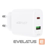 Adapteriai Acefast  Acefast wall charger USB Type C / USB 20W, PPS, PD, QC 3.0, AFC, FCP white (A25 white) 