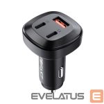 Adapteriai Acefast  Acefast car charger 66W 2x USB Type C / USB, PPS, Power Delivery, Quick Charge 4.0, AFC, FCP, SCP black (B3 black) 