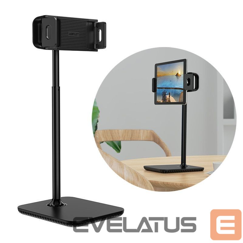 Automatinis laikiklis Acefast Acefast telescopic phone and tablet holder (135-230mm wide) for the desk 360 ° black (E4 black)