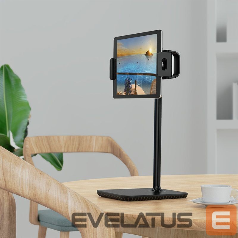 Automatinis laikiklis Acefast Acefast telescopic phone and tablet holder (135-230mm wide) for the desk 360 ° black (E4 black)