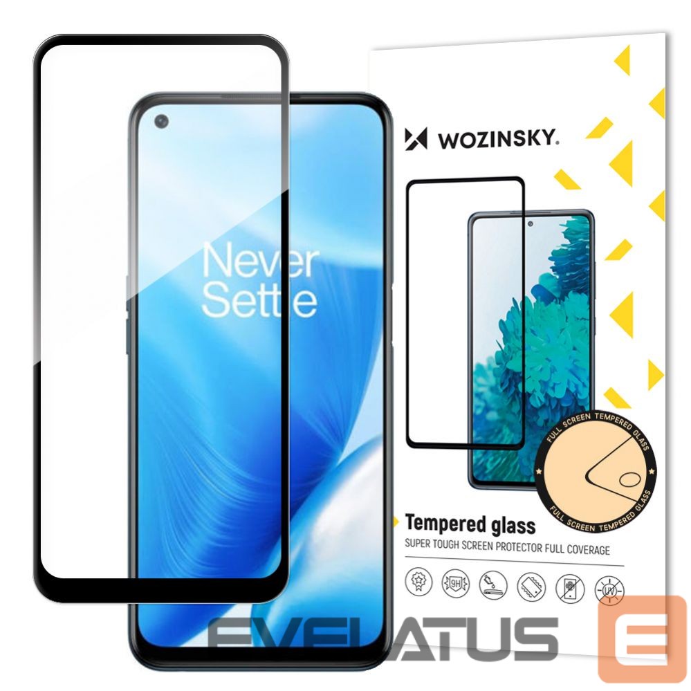Apsauginiai stiklai Wozinsky Wozinsky Super Tough Full Glue Tempered Glass Full Screen With Frame Case Friendly OnePlus Nord N200 5G Black