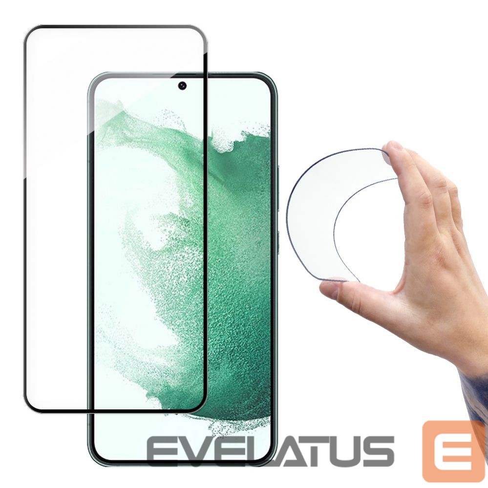 Apsauginiai stiklai Wozinsky - Wozinsky Full Cover Flexi Nano Glass Film Tempered Glass with a frame for Samsung Galaxy S22 transparent