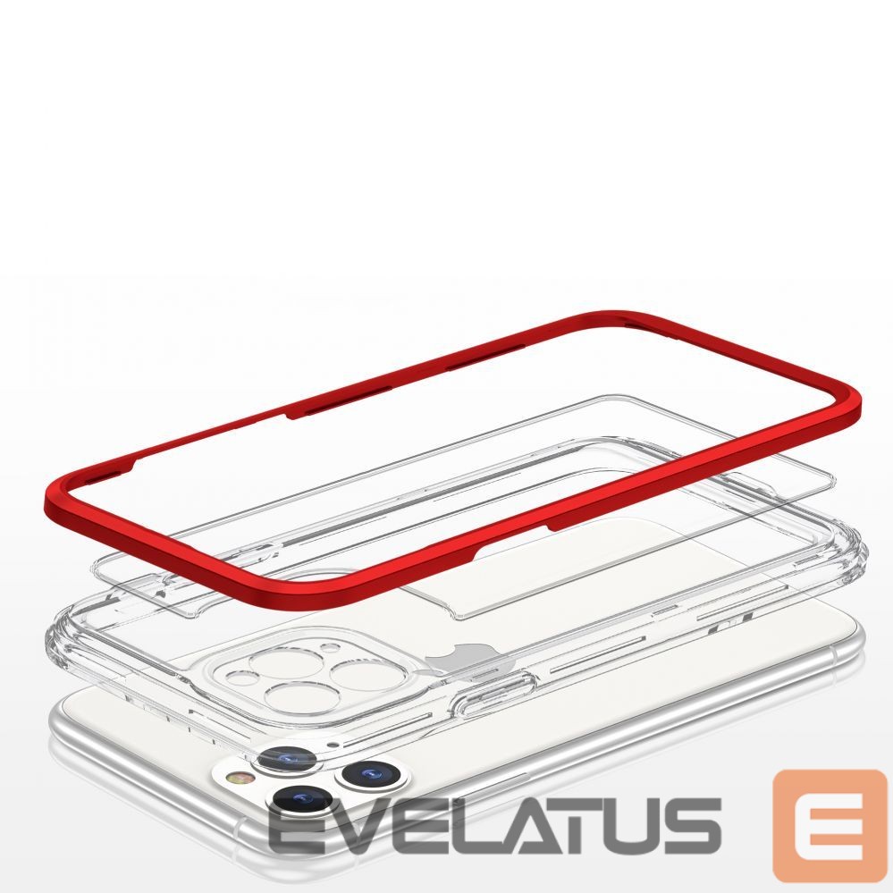 Nugarėlės dėklai Hurtel Transparent || Red