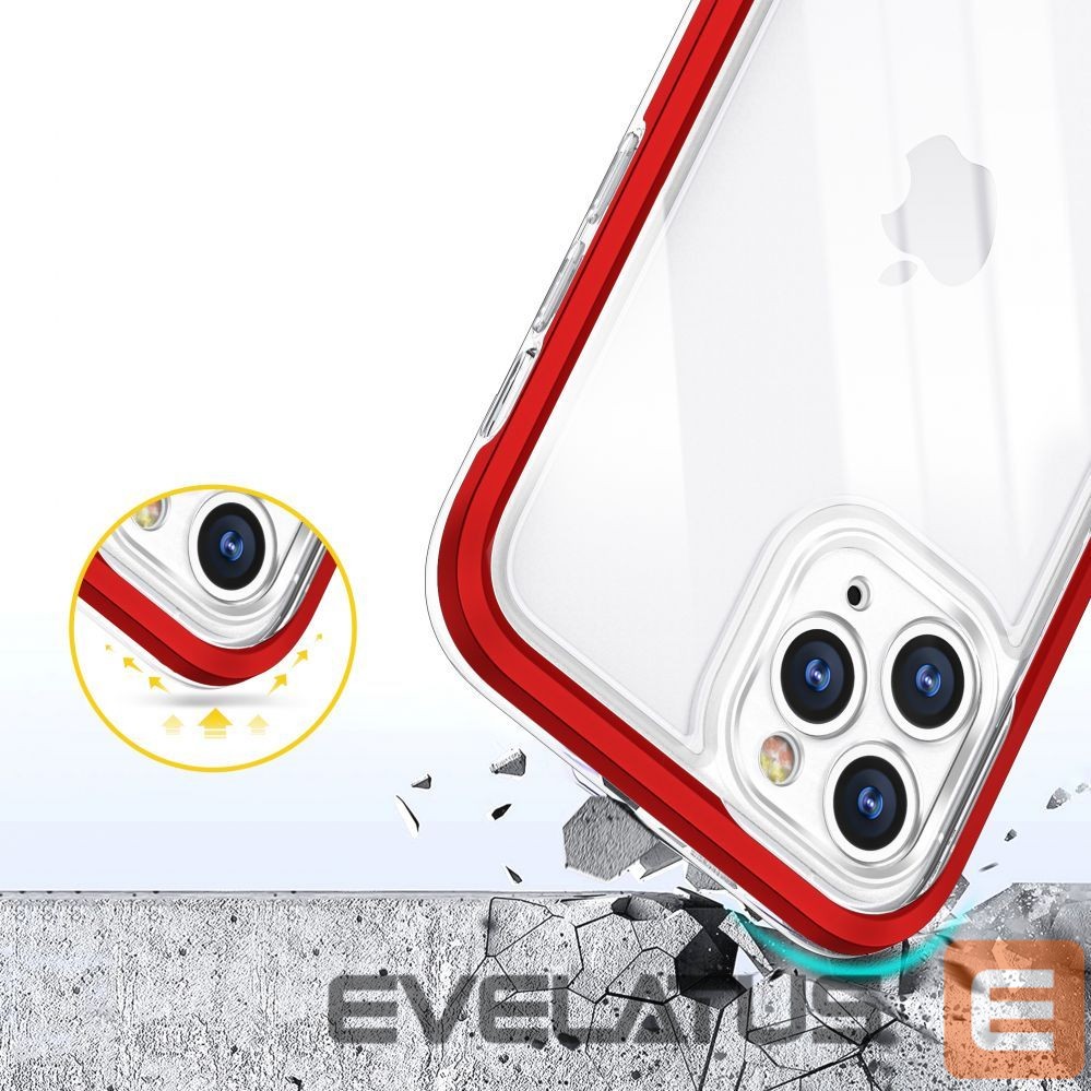 Nugarėlės dėklai Hurtel Transparent || Red